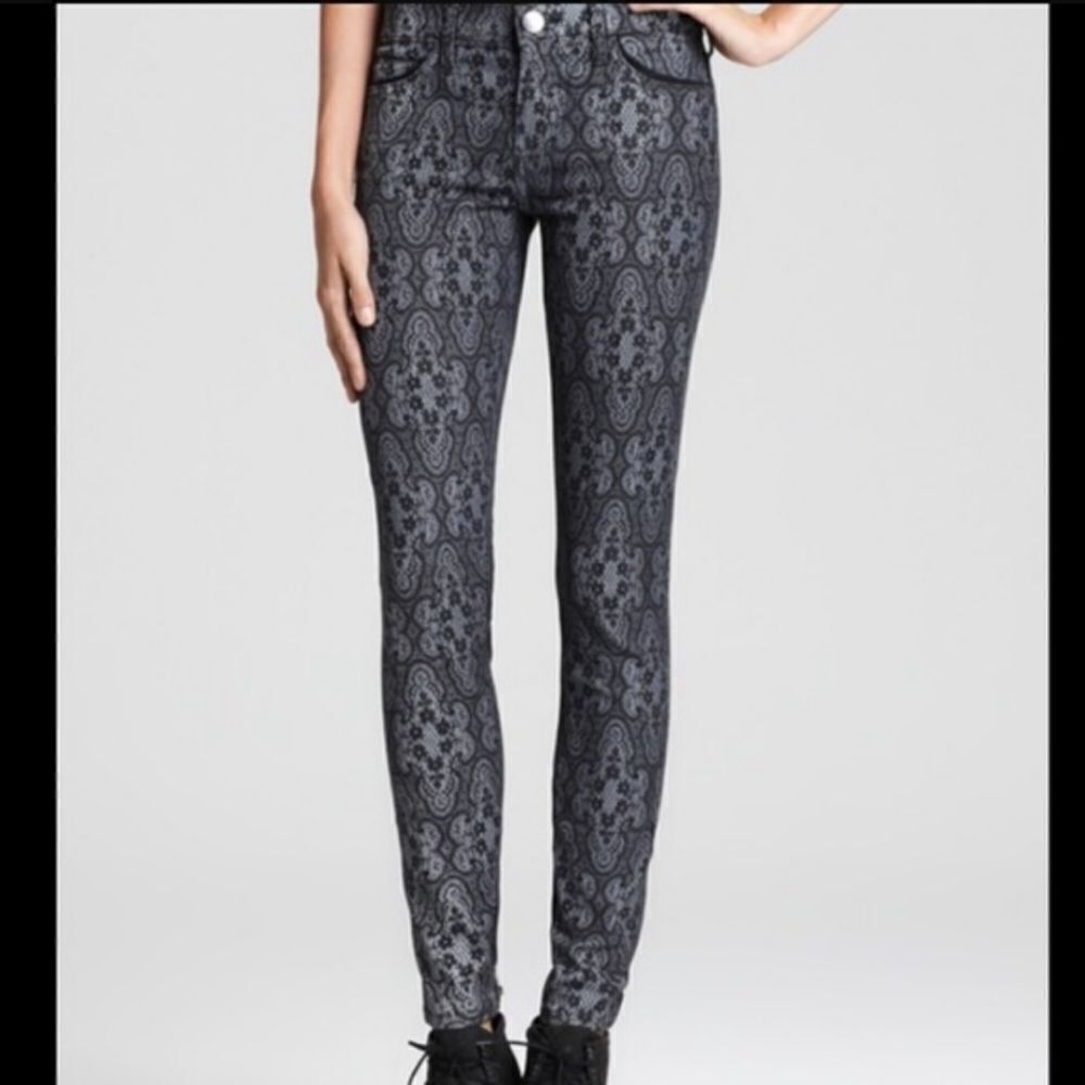 NWT Current Elliott The ankle skinny black antique jeans